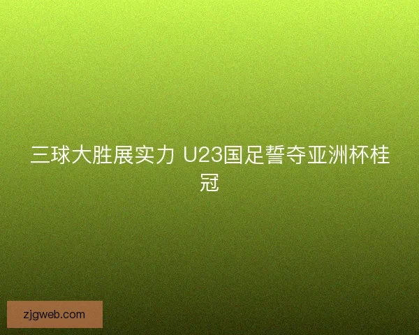 三球大胜展实力 U23国足誓夺亚洲杯桂冠